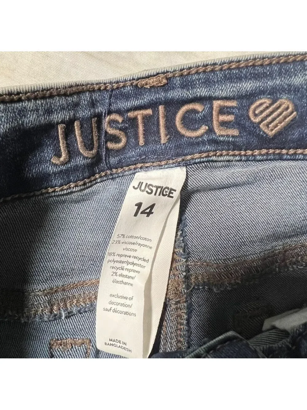 JUSTICE Girls Girlfriend Jeans Dark Wash Size 14
